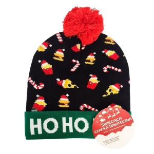 CZAPKA CHŁOPIĘCA LED. HO, HO, HO