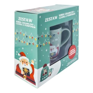 KUBEK Z CZAPKĄ HO, HO, HO ZIELEŃ