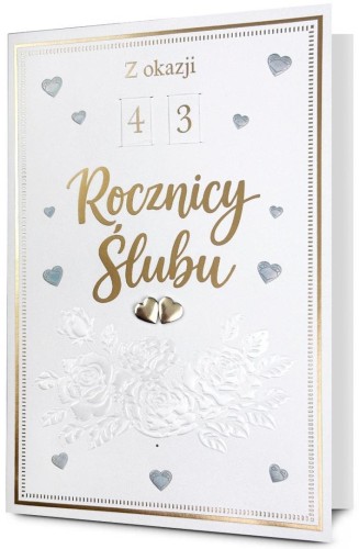 Karnet Rocznica Ślubu (wymienne cyfry)