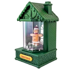 DOMEK LED Z MUZYKĄ I ŚNIEGIEM ZIELONY