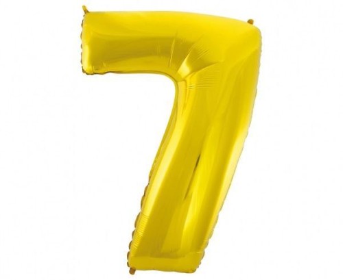 Balon foliowy B&C cyfra 7 złota 92cm