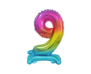 BALON FOLIOWY B&C 9 TĘCZOWA 38CM