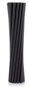 RURKI SŁOMKI PAPIEROWE CZARNE 6X197MM 100SZT