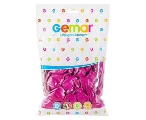 BALONY METALICZNE CIEMNORÓŻOWE 30CM 100SZT