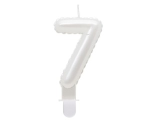 ŚWIECZKA B&C 7 PERŁOWA BIAŁA 7CM