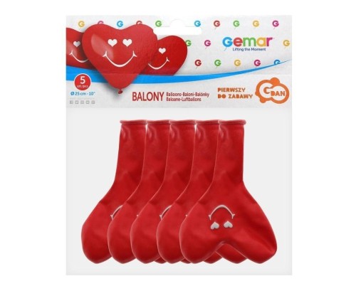 Balony Gemar uśmiechnięte serca 5szt