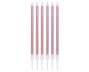 ŚWIECZKI B&C METALICZNE RÓŻOWO-ZŁOTE 11CM 6SZT