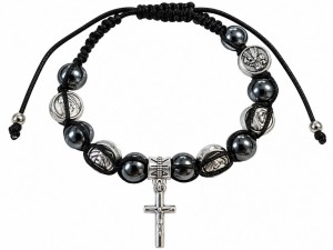 BRANSOLETKA HEMATYT JEZUS MIŁOSIERNY 6MM