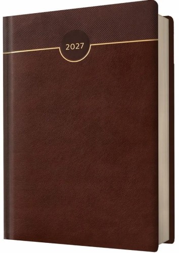 Kalendarz 2027 B6 dzienny Brązowy
