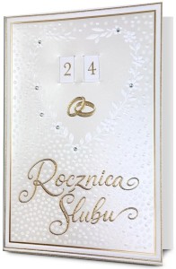 KARNET ROCZNICA ŚLUBU (WYMIENNE CYFRY)