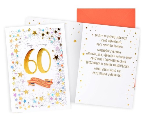 Karnet Urodziny gwiazdki 60