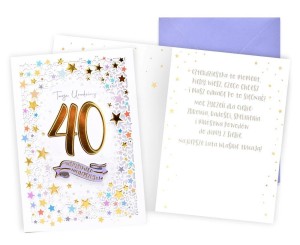 KARNET URODZINY GWIAZDKI 40