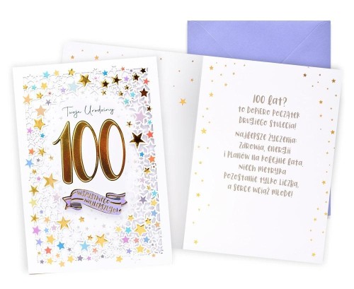 Karnet Urodziny gwiazdki 100