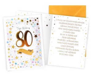KARNET URODZINY GWIAZDKI 80