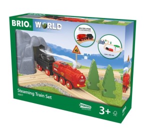 BRIO ZESTAW Z KOLEJKĄ NA PARĘ NA BATERIE