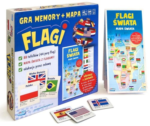 Flagi. Gra memory + mapa, Wydawnictwo Jako