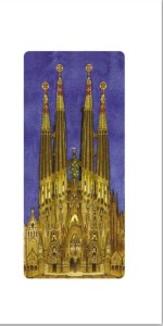 KARNET 12X23CM + KOPERTA GAUDI SAGRADA FAMILIA