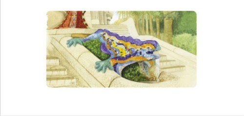 Karnet 12x23 cm + koperta Gaudi PARC GUELL