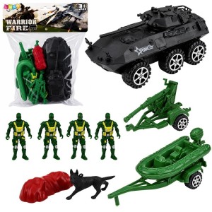 TRANSPORTER OPANCERZONY Z FIGURKAMI 14EL, LEANTOYS