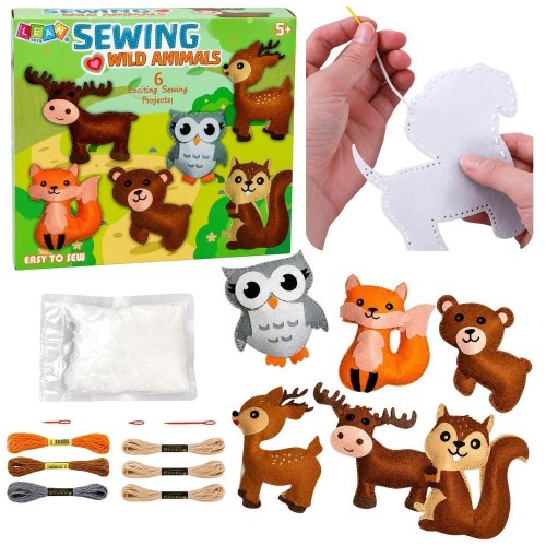 Pluszaki do szycia filcowe Zwierzęta leśne DIY 6sz