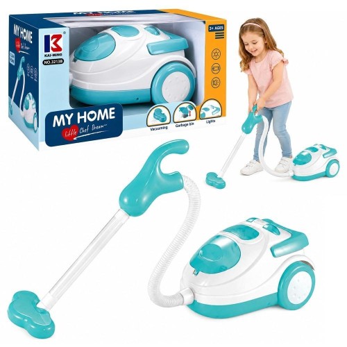 Odkurzacz na baterie niebieski, Leantoys