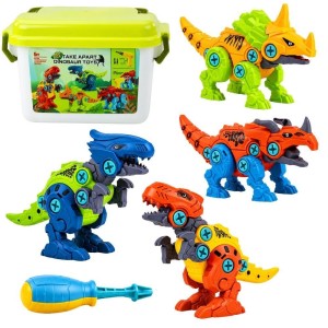 KLOCKI KONSTRUKCYJNE DO SKRĘCANIA DINOZAURY 4W1