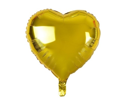 Balon foliowy Serce złote 46cm 100szt