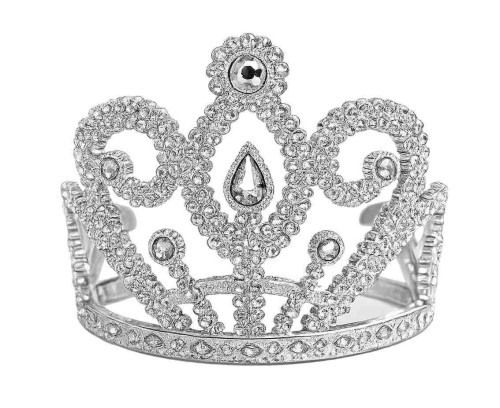 Tiara księżniczki srebrna z kryształkami
