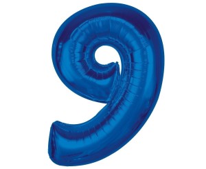 BALON FOLIOWY B&C CYFRA 9 NIEBIESKA 92CM