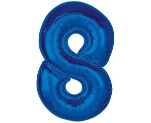 BALON FOLIOWY B&C CYFRA 8 NIEBIESKA 92CM