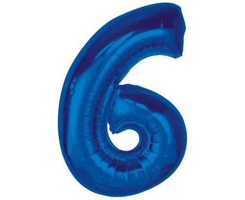 Balon foliowy B&C Cyfra 6 niebieska 92cm
