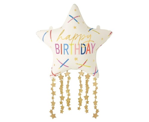 Balon foliowy Gwiazdka Happy Birthday 56x85cm