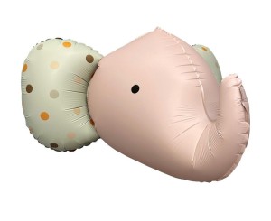BALON FOLIOWY SŁOŃ 3D RÓŻOWY MATOWY 63X50CM