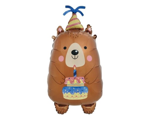 Balon foliowy Urodzinowy Miś 34x63cm