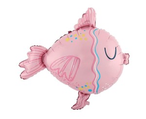 BALON FOLIOWY RÓŻOWA RYBKA 60X57CM