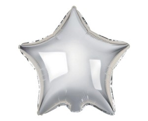BALON FOLIOWY GWIAZDA SREBRNA 46CM 100SZT