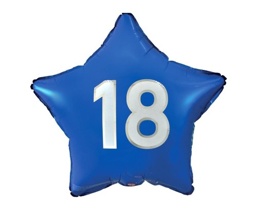 Balon foliowy gwiazda niebieska 44cm