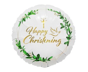 BALON FOLIOWY HAPPY CHRISTENING 36CM