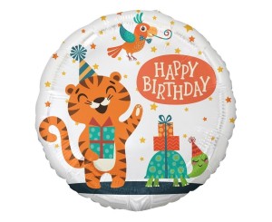 BALON FOLIOWY TYGRYSEK HAPPY BIRTHDAY 45CM