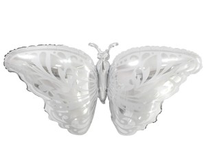 BALON FOLIOWY SREBRNY MOTYL 87X44CM