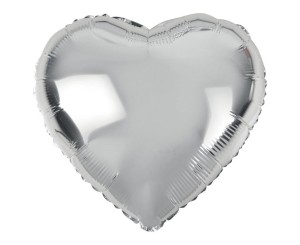 BALON FOLIOWY SERCE SREBRNE 45CM