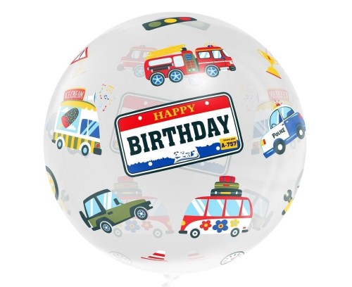 Balon Aqua kryształowy Happy Birthday