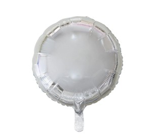 BALON FOLIOWY OKRĄGŁY SREBRNY 45CM
