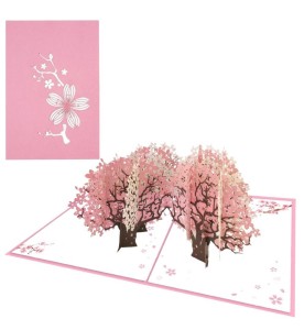 KARNET 12X18CM + KOPERTA 3D DRZEWA WIŚNI