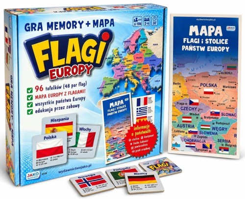 Gra Memory Flagi Europy, Wydawnictwo Jako