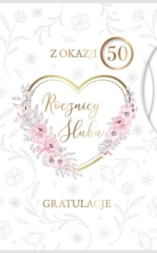 Karnet Rocznica Ślubu wymienne cyfry