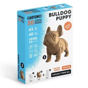 PUZZLE 3D Z KARTONU SZCZENIAK BULDOG, KIDDISVIT