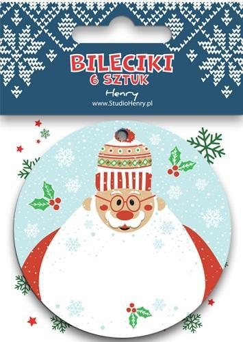 Bileciki do prezentów Mikołaj z brodą, Henry