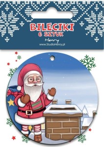 BILECIKI DO PREZENTÓW MIKOŁAJ NA DACHU, HENRY