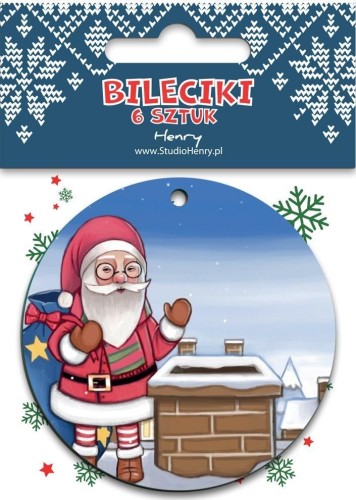 Bileciki do prezentów Mikołaj na dachu, Henry